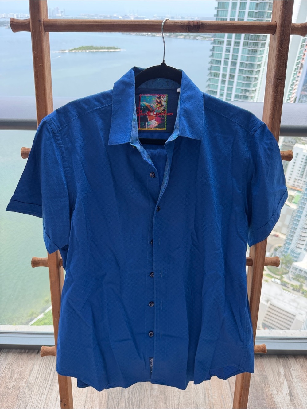 Robert Graham Royal Blue Short-Sleeve Button-Down Shirt